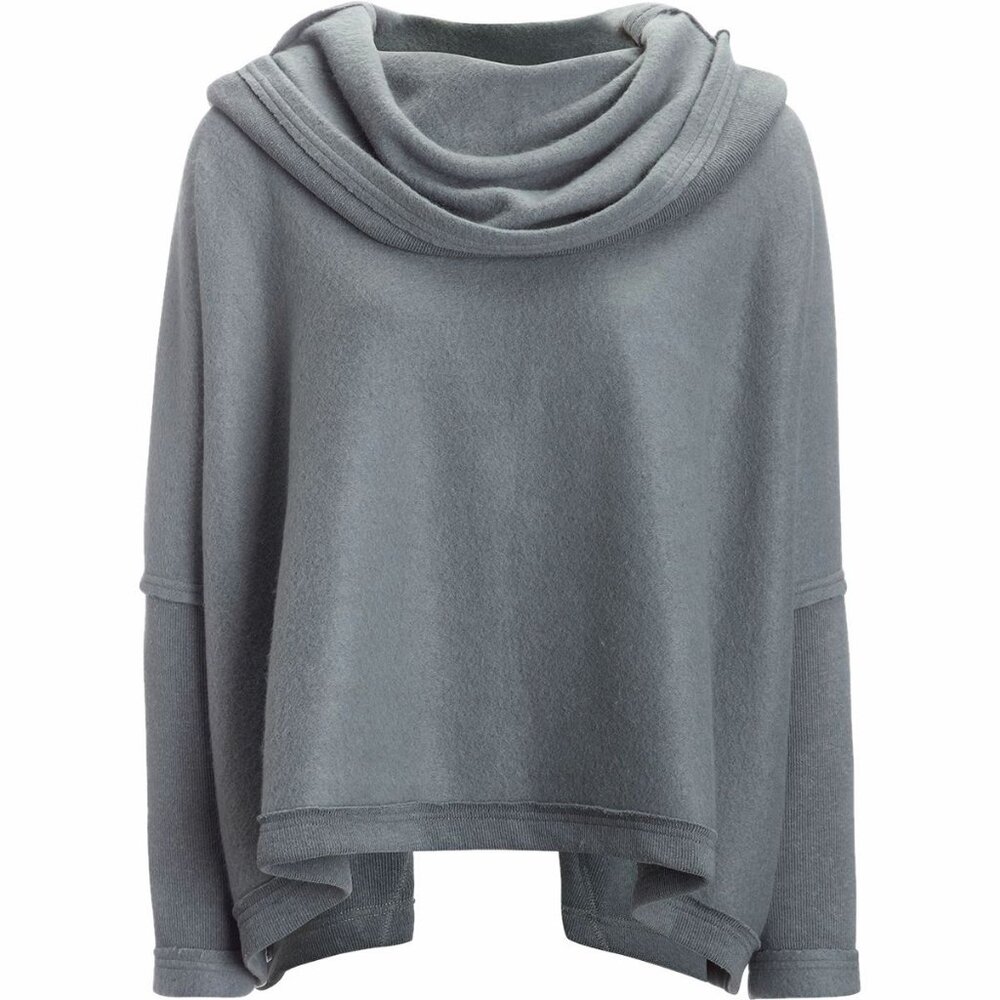 Free People Huntington Fleece Cowl Neck Sweatshirt Pullover in Gray, Size XS - Picture 11 of 11